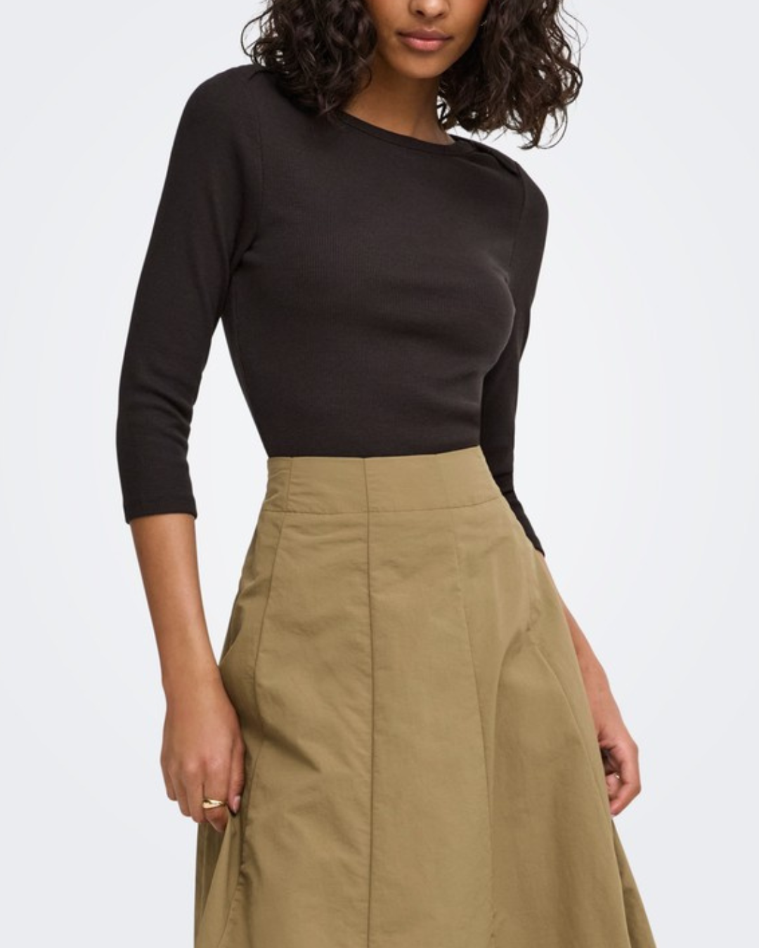JDY Malli 3/4 Boatneck Top Chocolate Brown
