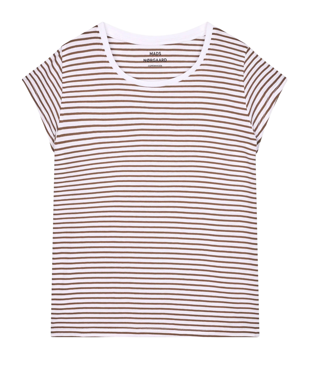 Mads Nørgaard Fine Jersey Stripe Teasy Tee FAV Brilliant White