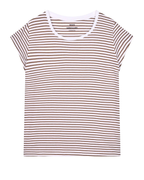 Mads Nørgaard Fine Jersey Stripe Teasy Tee FAV Brilliant White