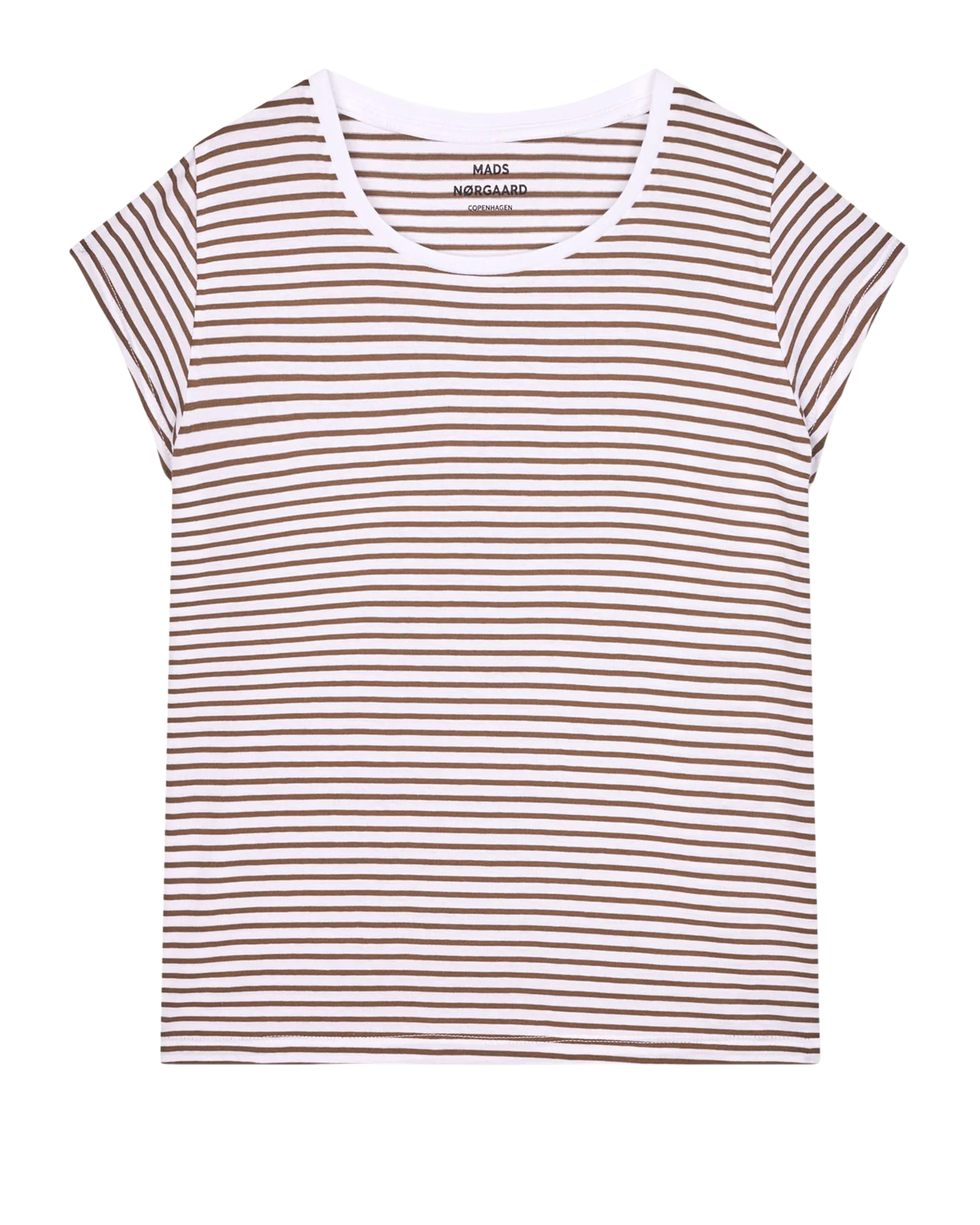 Mads Nørgaard Fine Jersey Stripe Teasy Tee FAV Brilliant White