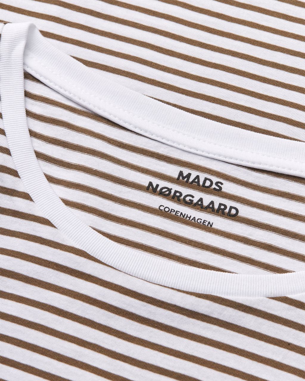 Mads Nørgaard Fine Jersey Stripe Teasy Tee FAV Brilliant White