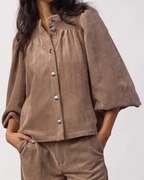 Co'Couture Daisy Cord Shirt Brown