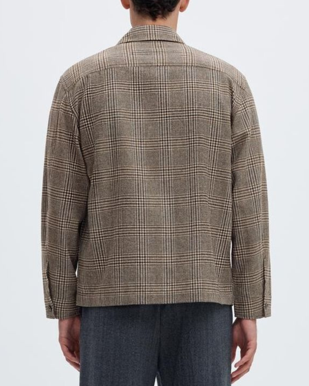 Selected "SLMRLXSVEND WT CHECK WOOL BLEND LIG" Overshirt Brown