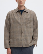 Selected "SLMRLXSVEND WT CHECK WOOL BLEND LIG" Overshirt Brown