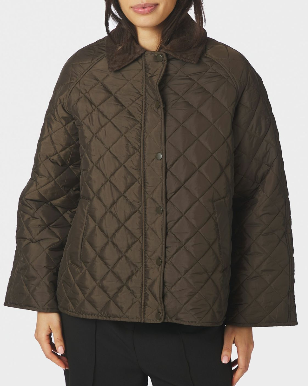 Neo Noir Iva Quilt Jacket Khaki
