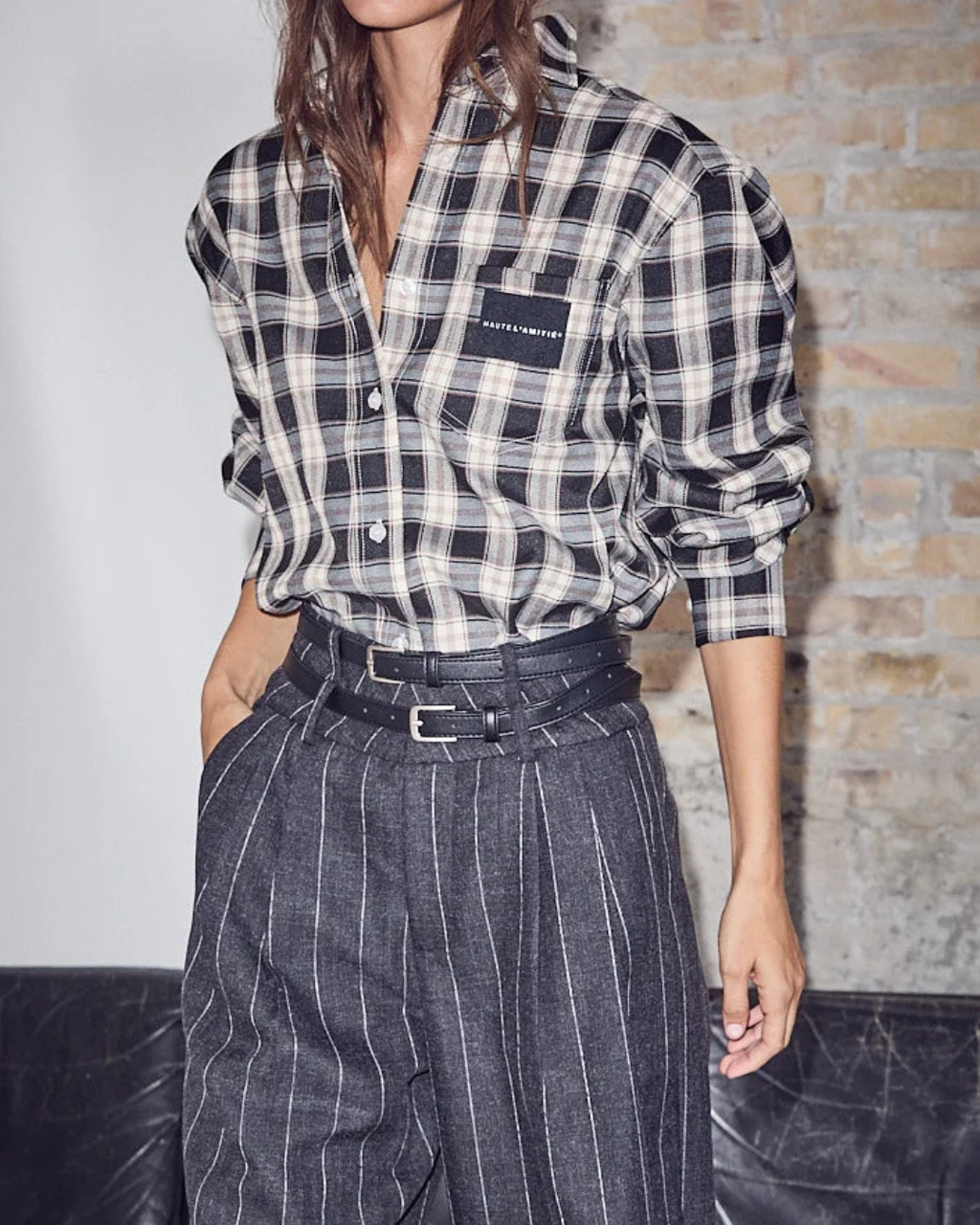 Haute L'amitié Early Haute Check Shirt Black