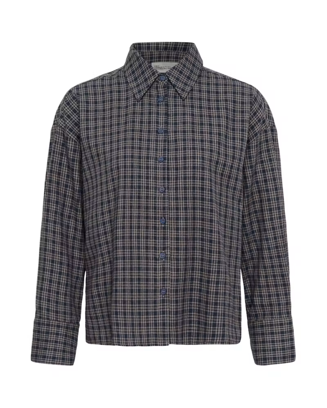 My Essentiel Wardrobe Lennie Boxy Check Shirt Dark Sapphire