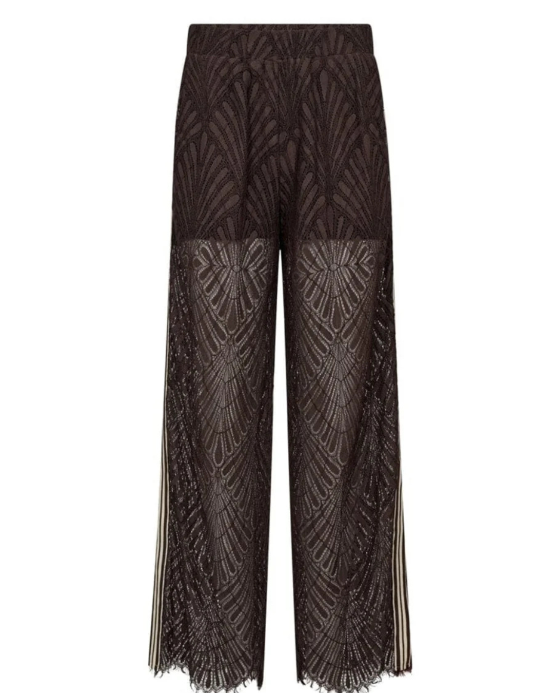 Co'Couture Leti Lace Panel Pant Dark Brown