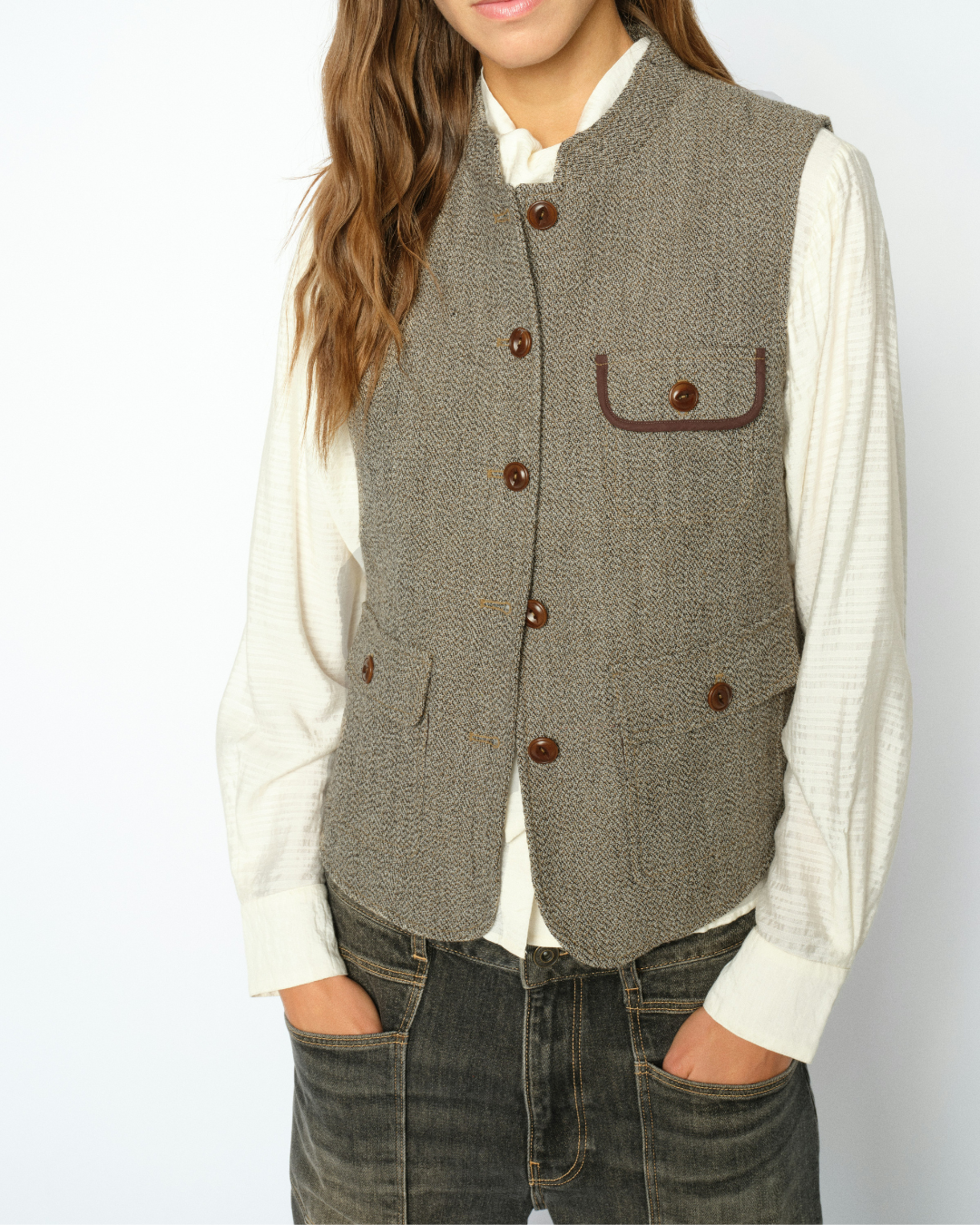 Mos Mosh Abigail Utah Vest Dark Camel