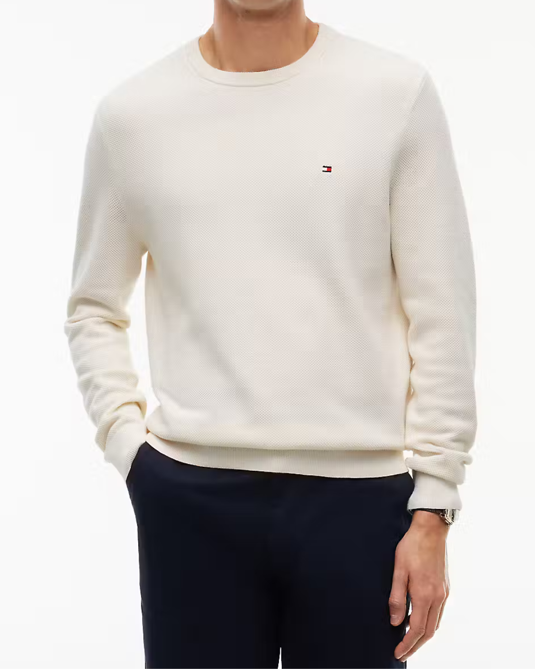 Tommy Hilfiger Essential Structure Crew Neck Ivory Petal