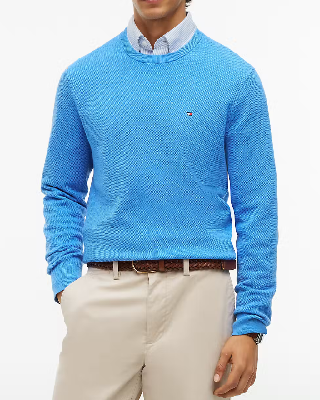 Tommy Hilfiger Essential Structure Crew Neck Blue Spell