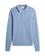Tommy Hilfiger Classic Cotton Cable LS Polo Brisk Blue