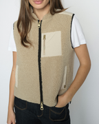 Mos Mosh Rowe Eli Teddy Vest Feather Gray