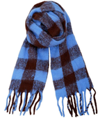 Black Colour North Soft Winter Scarf Blue/Mocca