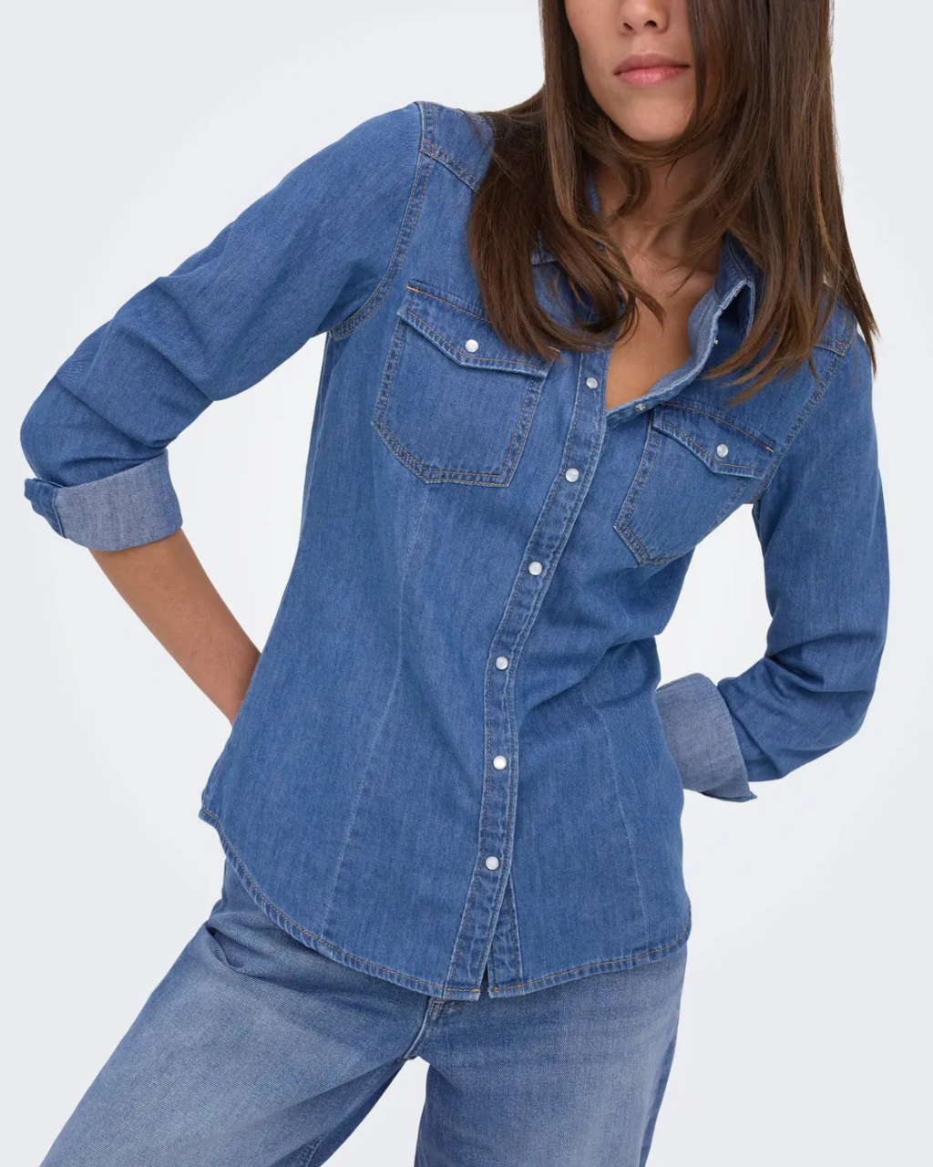 JDY Sandie L/S Shirt Medium Blue Denim