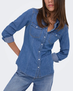 JDY Sandie L/S Shirt Medium Blue Denim