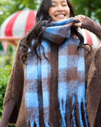 Black Colour North Soft Winter Scarf Blue/Mocca