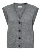 JDY Super S/L V-Neck Vest Noos Medium Grey Melange