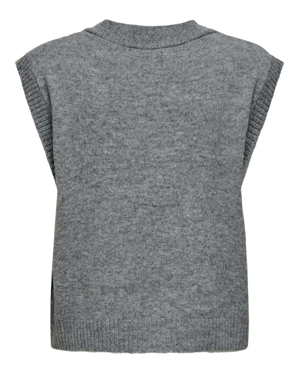 JDY Super S/L V-Neck Vest Noos Medium Grey Melange
