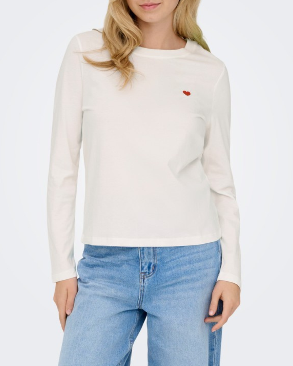 JDY Pisa L/S Print Top Noos Cloud Dancer