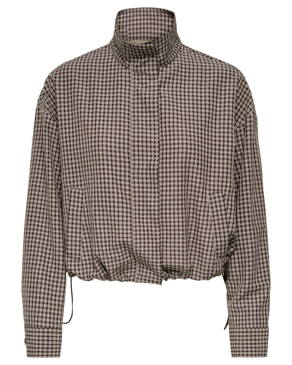 JDY Umi L/S Check Jacket Portabella Brown