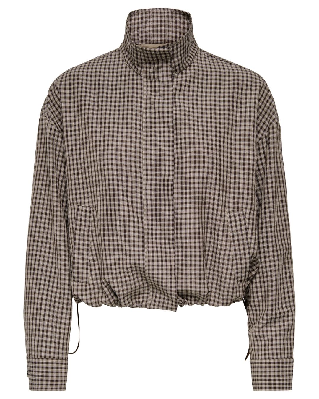 JDY Umi L/S Check Jacket Portabella Brown