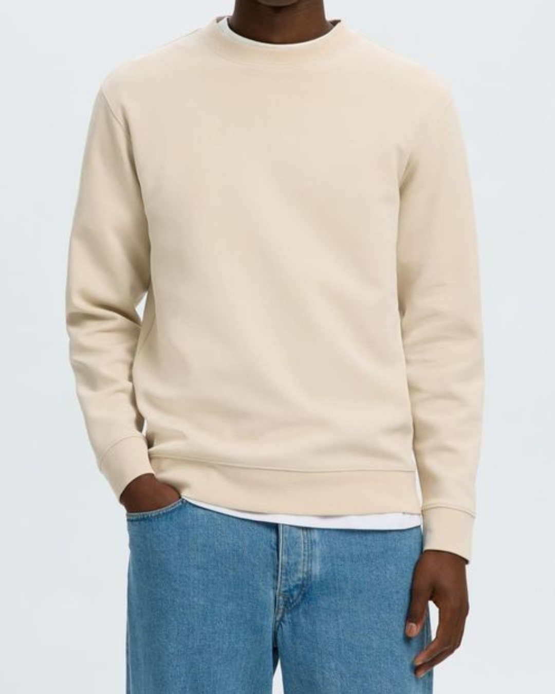 Selected Homme Tom Soft Crew Neck Sweat Oatmeal