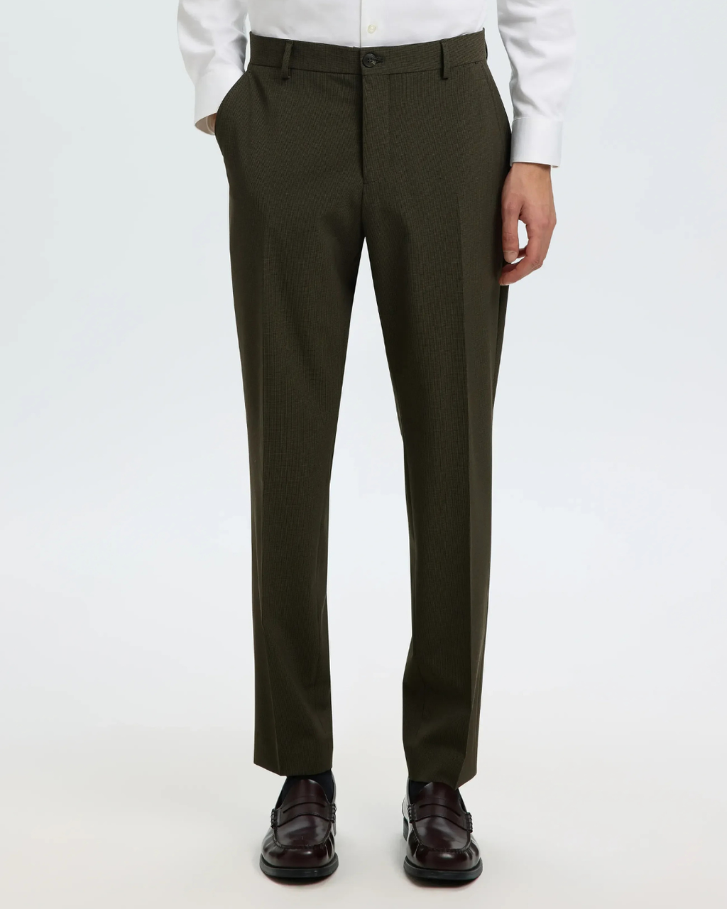 Selected Homme Slim Liam Mini Hounds Flex Habitbuks Dark Brown