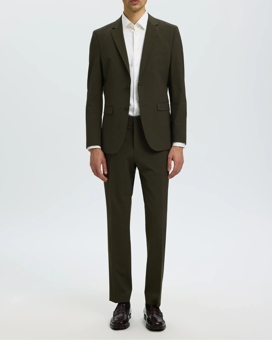 Selected Homme Slim Liam Mini Hounds Flex Habitbuks Dark Brown