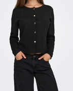 JDY Prime Life L/S On Fitted Cardigan Black