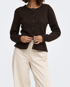 JDY Prime Life L/S On Fitted Cardigan Chocolate Torte