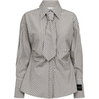 Haute L'amitié Gemma Tie Stripe Shirt Beige