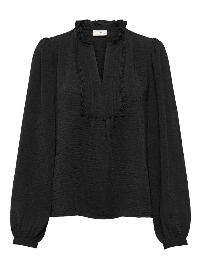 JDY Rachel Life L/S Pintuck Top Black