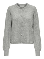 JDY Lumi L/S Button Cardigan Knit Medium Grey Melange
