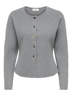 JDY Prime Life L/S On Fitted Cardigan Medium Grey