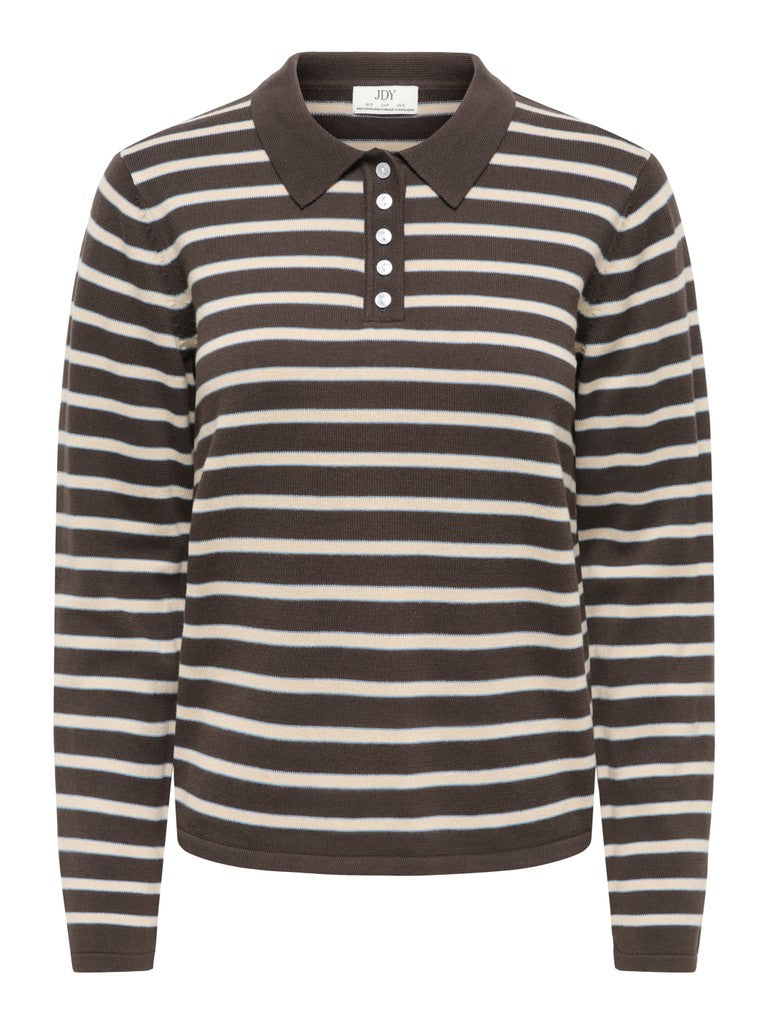 JDY Ina L/S Polo Pullover Knit Mulch