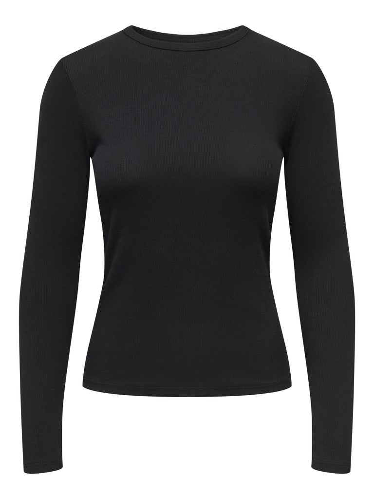 JDY Lucky L/S O Neck New Top Black