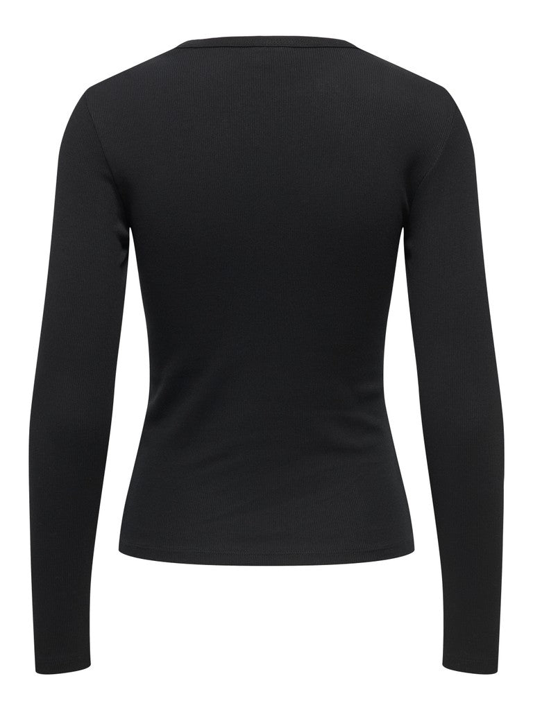 JDY Lucky L/S O Neck New Top Black