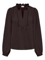 JDY Rachel Life L/S Pintuck Top Chocolate Plum