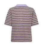 Mos Mosh Milvi SS Stripe Polo Knit Violet