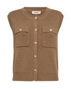 Mos Mosh Ayana Wool Knit Vest Dark Camel