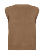 Mos Mosh Ayana Wool Knit Vest Dark Camel