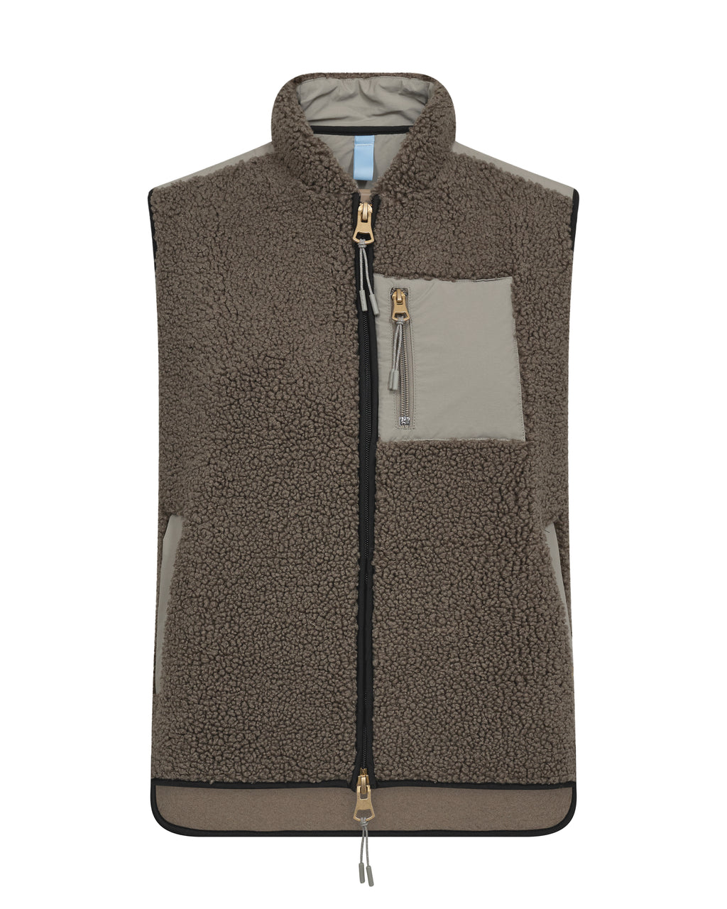 Mos Mosh Rowe Eli Teddy Vest Dusty Olive