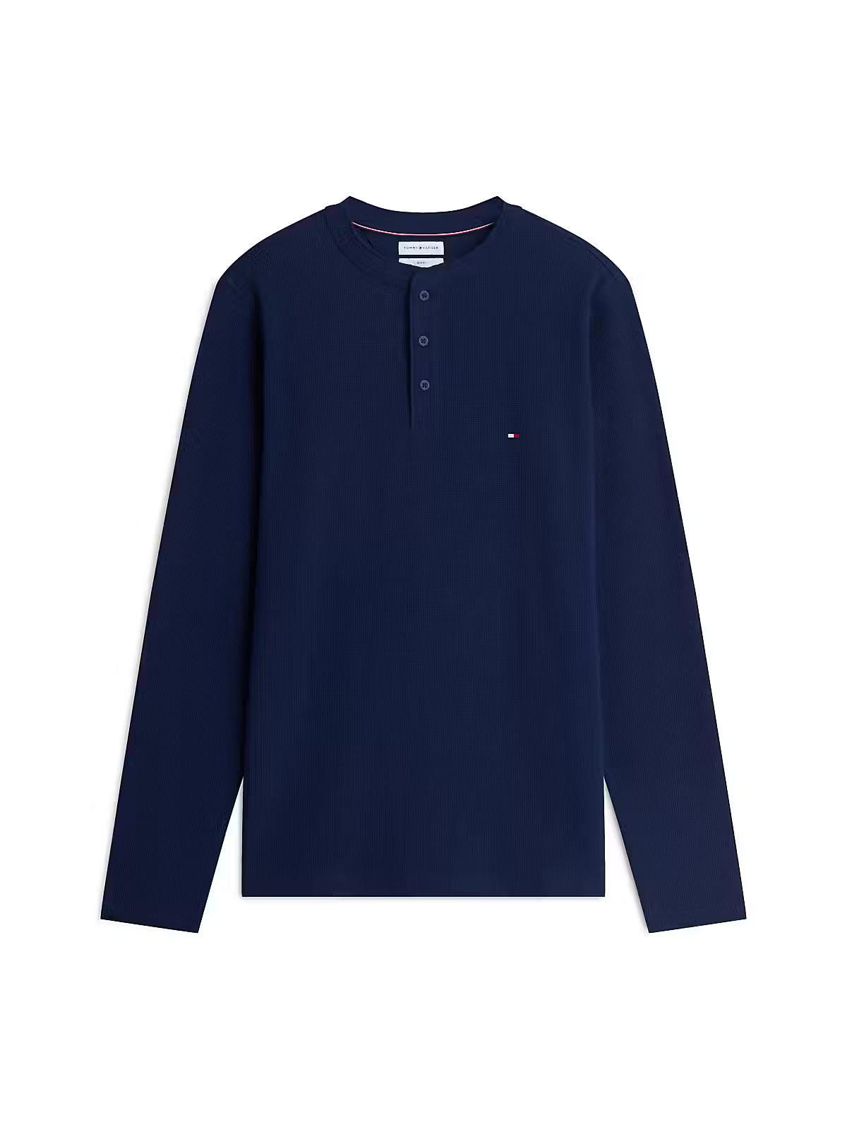 Tommy Hilfiger Waffle Texture Longsleeve Henley Carbon Navy