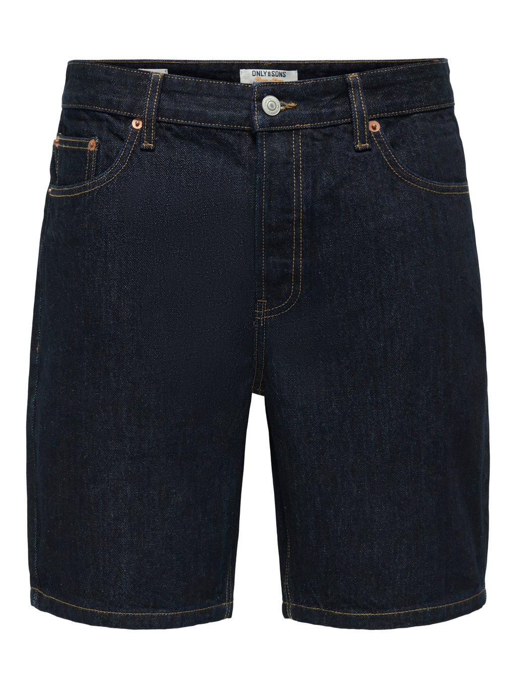 Only & Sons Edge Rinse Shorts Dark Blue Denim
