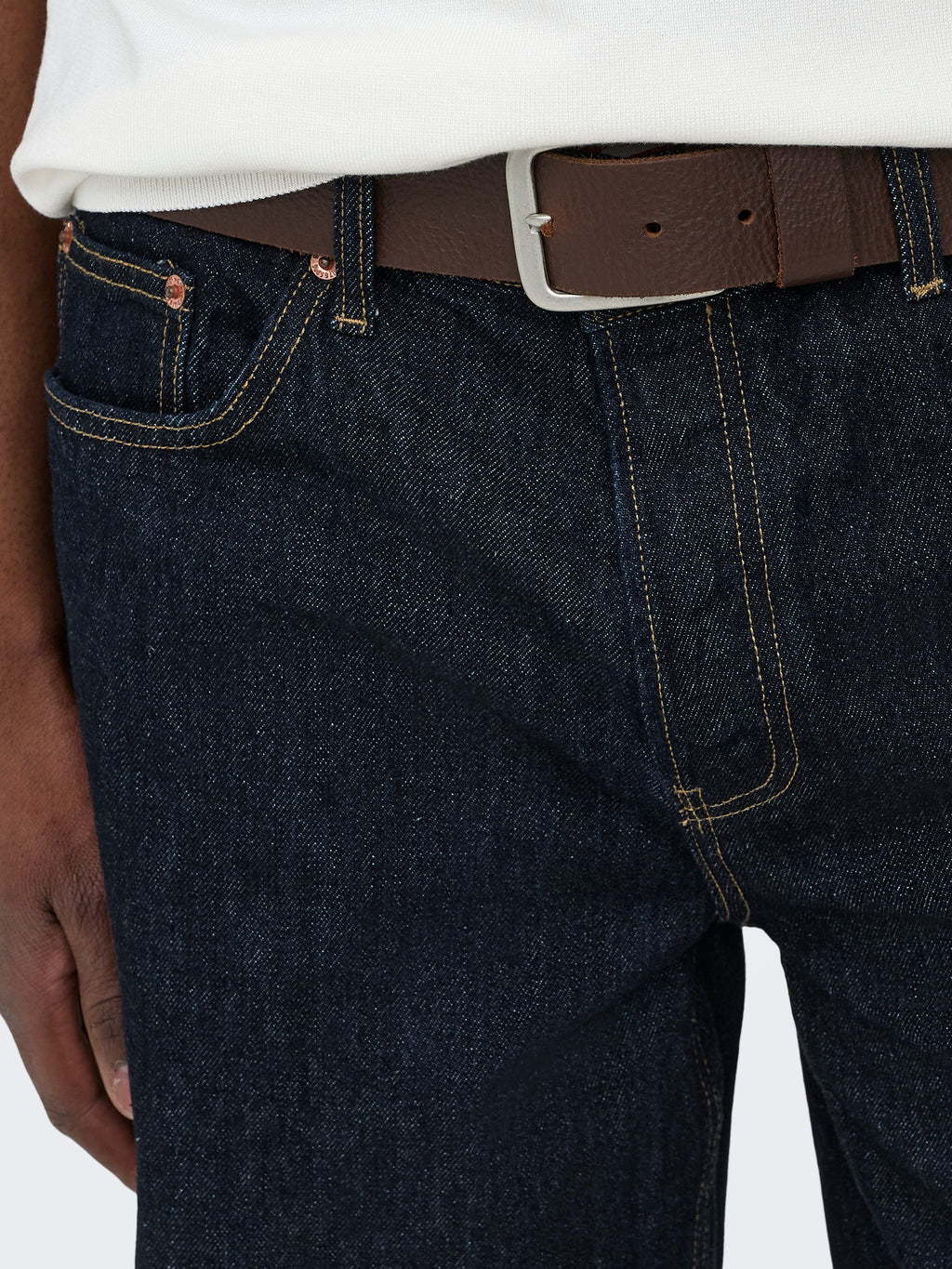 Only & Sons Edge Rinse Shorts Dark Blue Denim