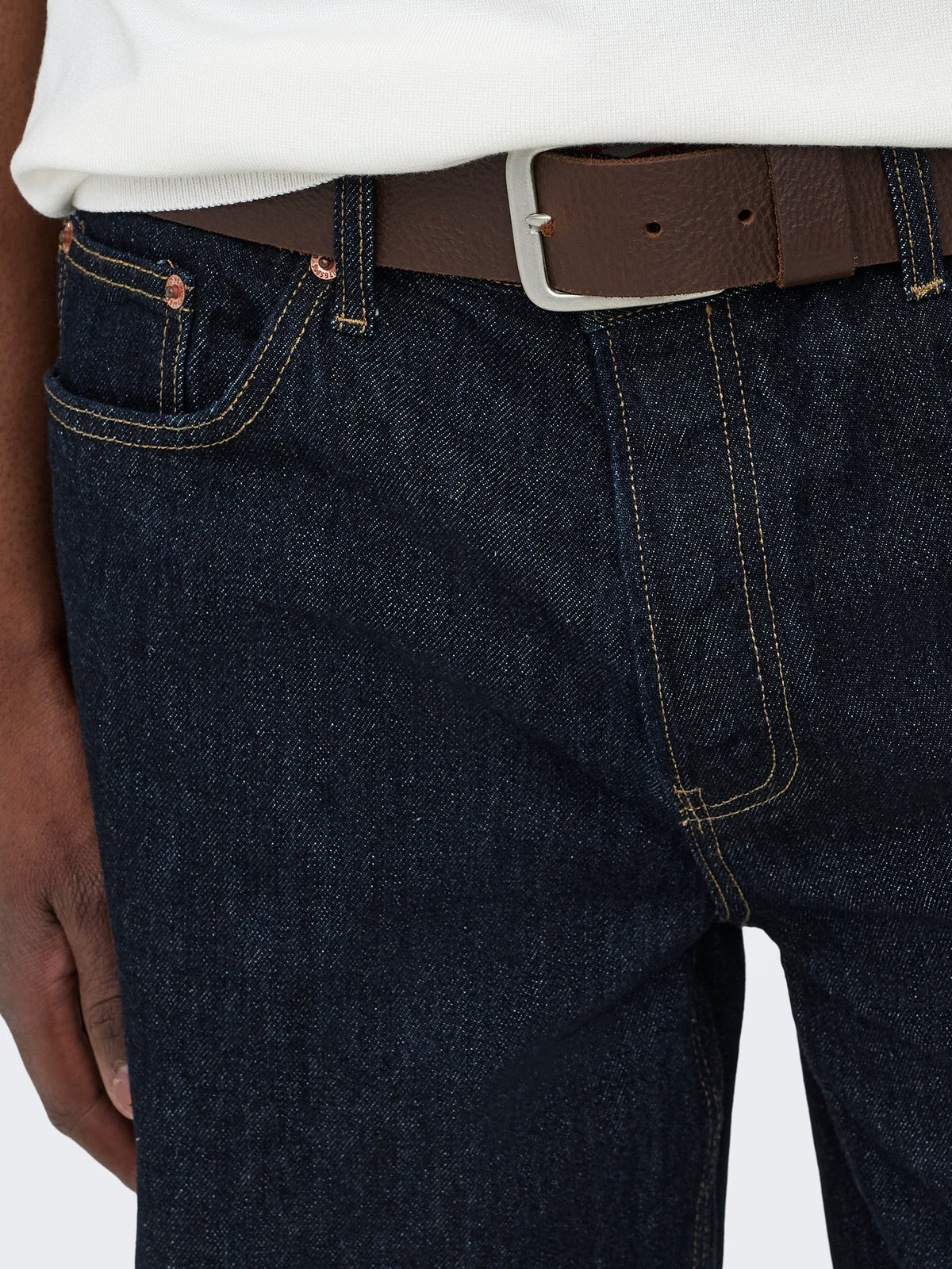Only & Sons Edge Rinse Shorts Dark Blue Denim