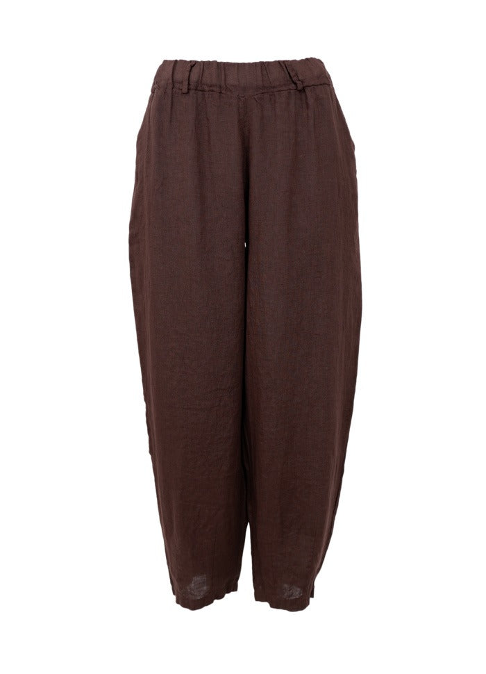 Melina Barrel Linen Pant Coffee
