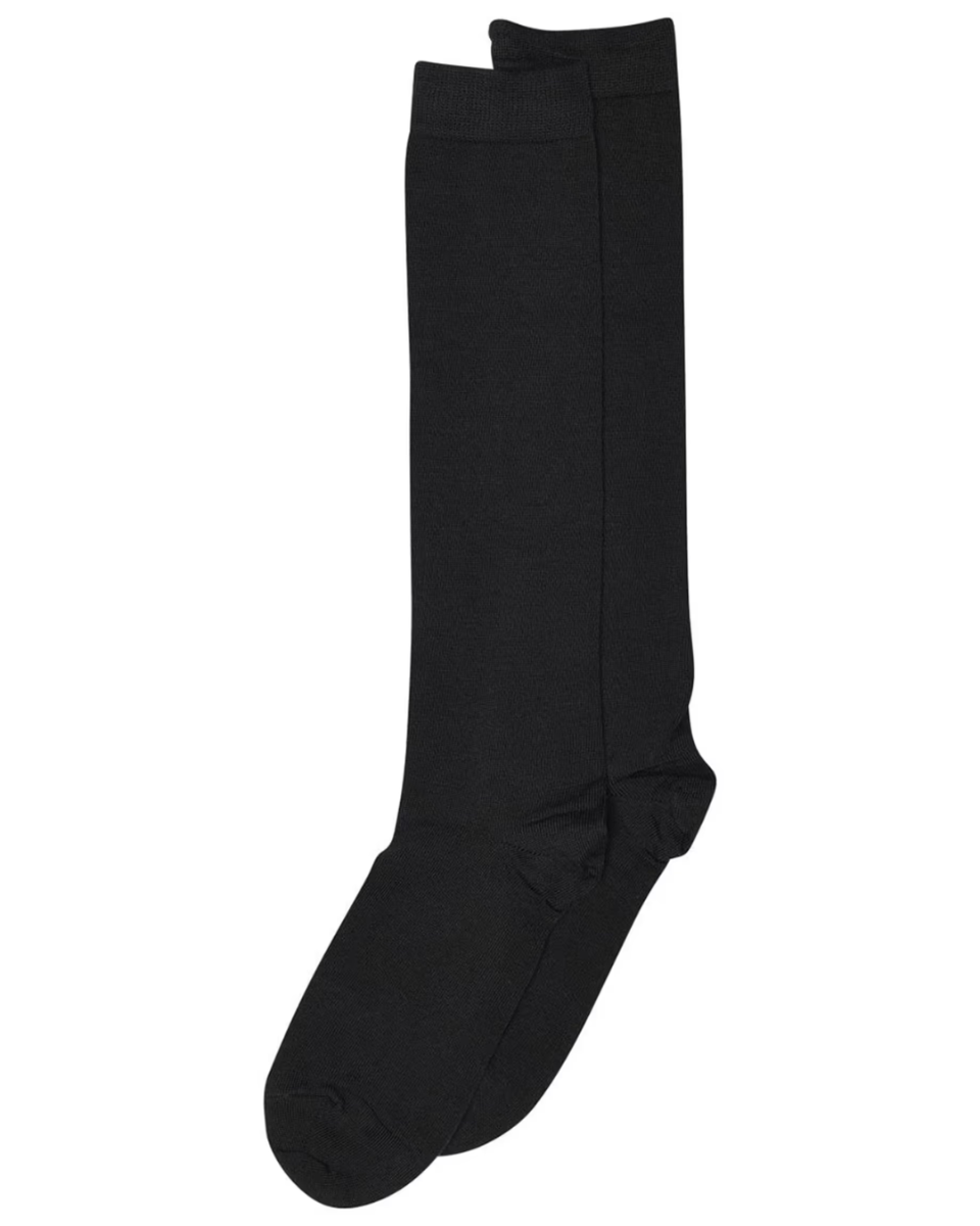 Wool/Cotton Knee Socks Black