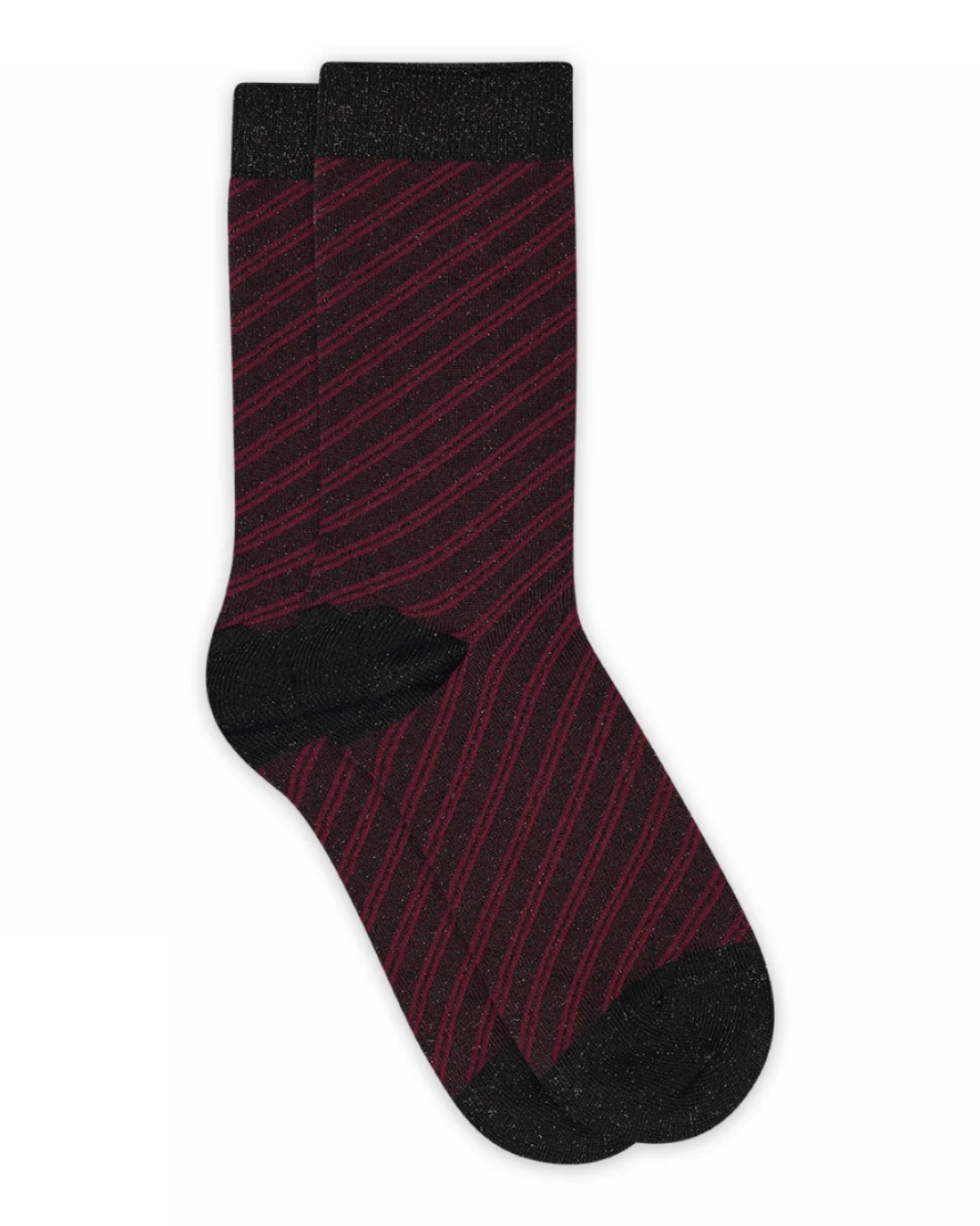 Else Glitter Socks Wine Red